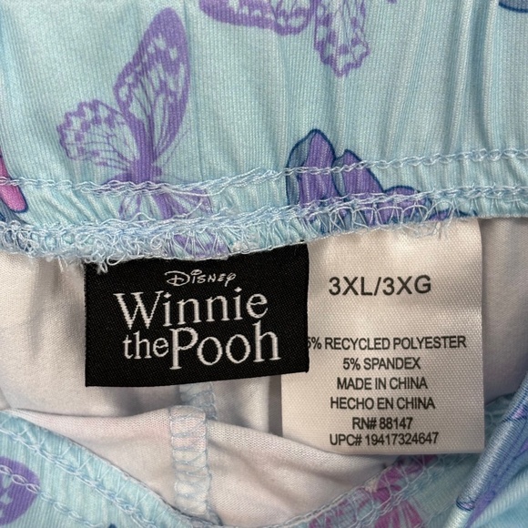 Disney Womens 3XL Two Pair Pajama Shorts Yellow Winnie the Pooh Blue Eeyore Knit - Picture 5 of 10